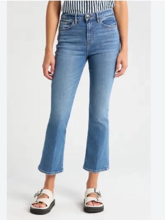 Frame Denim Denim - FRAME Le Crop Mini Boot Jeans Women’s 30 Igloo Wash Light Blue Cropped Flare